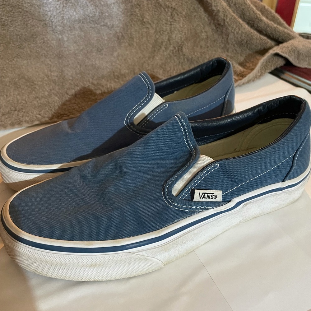 Blue slip on vans